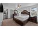 Spacious main bedroom offers plenty of natural light and neutral colors at 47 Angela Way, Durham, NC 27703