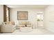 Cozy living room featuring a comfortable sectional sofa, rounded coffee table and stylish art at 1006 Sora Way, Durham, NC 27703
