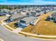 Aerial view of a new construction community showing roof lines and neighborhood layout at 1727 Pinecliff Ct, Fuquay Varina, NC 27526