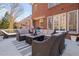 Outdoor deck space complete with comfortable seating and a cozy fire pit at 2110 Crigan Bluff Dr, Cary, NC 27513