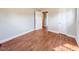 This bedroom features wood-look floors, neutral walls, and white trim, offering a clean and bright space at 2918 Avalon Rd, Rocky Mount, NC 27801