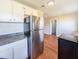 Featuring stainless steel refrigerator and modern appliances, the kitchen provides ample space for cooking and storage at 2918 Avalon Rd, Rocky Mount, NC 27801