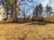 Expansive backyard with mature trees and grass, offering ample space for outdoor activities at 298 E Salisbury St, Pittsboro, NC 27312