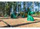 Fun playground with dragon-themed play structures set among tall, shady trees at 302 Edinburgh Dr, Cary, NC 27511