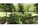 This view of the pond shows mature trees and the carefully landscaped banks, adding to its charm at 4322 Russell Rd, Graham, NC 27253