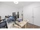 Well-lit office space featuring a modern desk with stone accents, ample storage, and a clean, minimalist design at 5520 Advancing Ave, Raleigh, NC 27616