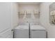 Laundry room features a new washer and dryer, a wire shelf, and white walls at 669 Impala Trce, Wendell, NC 27591