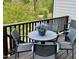 Back deck featuring outdoor seating and scenic landscape view at 1027 Laurelwood Dr, Durham, NC 27705