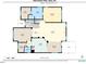 First floor plan featuring open-concept living, kitchen, dining, laundry and outdoor deck at 1028 Dotson Way, Apex, NC 27523