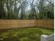 Fenced backyard with a well-maintained lawn and lush landscaping at 1410 Joe Louis Ave, Raleigh, NC 27610