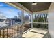 Outdoor patio featuring railings and supports, a covered ceiling, and backyard views at 1410 Joe Louis Ave, Raleigh, NC 27610
