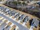 Beautiful aerial view of a neighborhood and homes located at 1413 Buxus Ct Fuquay Varina at 1413 Buxus Ct, Fuquay Varina, NC 27526