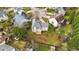 Bird's eye view of a home's backyard with a wooden deck at 3208 Marblewood Ct, Raleigh, NC 27604