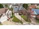 Exterior aerial view of a two-story home featuring a brick facade and a two-car garage at 3208 Marblewood Ct, Raleigh, NC 27604