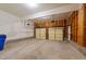 Spacious two car garage with an industrial design and concrete floors at 3208 Marblewood Ct, Raleigh, NC 27604