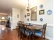 Traditional dining room featuring wood floors, decorative wall plates, and natural lighting at 3721 Browning Pl, Raleigh, NC 27609
