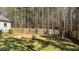 View of backyard featuring a wooden privacy fence, landscaping and grassy area at 40 Paddle Wheel Ct, Franklinton, NC 27525