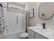 Bathroom with shower and tub combination and single sink at 40 Paddle Wheel Ct, Franklinton, NC 27525