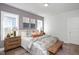 Well-lit bedroom featuring neutral tones, a patterned bedspread, and two windows at 502 Yeowell Dr, Chapel Hill, NC 27514