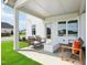 Covered patio with outdoor seating, perfect for relaxing and enjoying the outdoors at 52 Commons Cir, Clayton, NC 27520