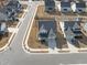 Aerial view of a new construction neighborhood at 652 Marion Hills Way, Knightdale, NC 27545