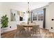 Chic dining room with stylish decor and modern chandelier at 736 Wickham Ridge Rd, Apex, NC 27539