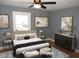 Bedroom featuring a comfortable bed, modern decor, and ample natural light for a serene atmosphere at 136 Dogwood Trl, Wendell, NC 27591