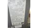 Close up view of the HVAC rating chart, with information about the system at 136 Dogwood Trl, Wendell, NC 27591