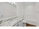 Bathroom featuring a vanity with marble countertop and a shower/tub combo at 2520 Summit Ln, Creedmoor, NC 27522