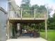 The backyard features a deck, ample space and a shaded area at 4408 Leota Dr, Raleigh, NC 27603