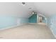 Bedroom showcasing vaulted ceilings, recessed lighting, and neutral color palette at 504 Crooked Pine Dr, Cary, NC 27519