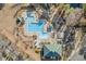 Aerial view of the neighborhood pool featuring a six-lane competition area and seating at 504 Crooked Pine Dr, Cary, NC 27519