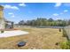 Wide backyard with a screened-in porch and mature trees at 99 Preserve Dr, Benson, NC 27504