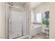 The bathroom showcases a separate tub and a glass shower with tile surround at 99 Preserve Dr, Benson, NC 27504