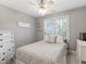 Bedroom featuring a ceiling fan, neutral paint and window at 1617 Heritage Club Ave, Wake Forest, NC 27587