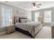 Comfortable bedroom featuring ceiling fan and natural light at 1617 Heritage Club Ave, Wake Forest, NC 27587