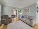 Comfortable living room leading to a home office at 1617 Heritage Club Ave, Wake Forest, NC 27587