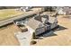 Aerial view of a home with a private backyard pool, mature landscaping, and basketball court at 29 Alban Row, Fuquay Varina, NC 27526