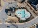 Aerial view of the community pool, featuring lap lanes, leisure areas, and surrounding amenities at 429 Teague St, Wake Forest, NC 27587