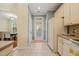 Kitchen with tile flooring and an exit to the patio at 5923 Cameo Glass Way, Raleigh, NC 27612