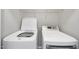 Modern laundry area with front loading washer and dryer for efficient laundry days at 684 Wickham Ridge Rd, Apex, NC 27539