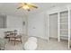 Open living room featuring plenty of storage and flexible layout at 10040 Ward, Chapel Hill, NC 27517