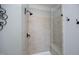 Bathroom features a glass enclosed tiled shower with a built-in bench at 106 Rolling Meadows Ln, Chapel Hill, NC 27517
