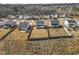 An aerial view of the houses with their backyard and the surrounding neighborhood at 1112 Leatherstone Ln, Fuquay Varina, NC 27526