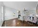 Bright living room with fireplace, hardwood floors and plush seating arrangement at 126 Claire Dr, Clayton, NC 27520