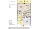 First floor floorplan featuring study, breakfast area, kitchen, Gathering room, and two car garage at 1400 Malcus Ct # 57, Fuquay Varina, NC 27526