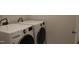 Bright laundry room showcases white, front-loading LG washer and dryer at 141 Rolesville Ridge Drive Dr, Rolesville, NC 27571