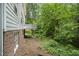Backyard featuring mature trees and lush greenery with a patio under the deck at 2004 Beecham Cir, Raleigh, NC 27607