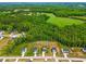 Aerial view of neighborhood with tree lined streets and proximity to nature at 201 Northview Dr, Middlesex, NC 27557