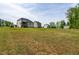 Expansive backyard featuring lush lawn, mature trees, and serene views of neighboring homes at 201 Northview Dr, Middlesex, NC 27557